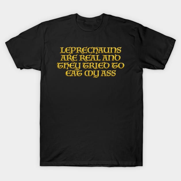 Leprechauns Are Real And They Tried To Eat My Ass T-Shirt by TrikoNovelty